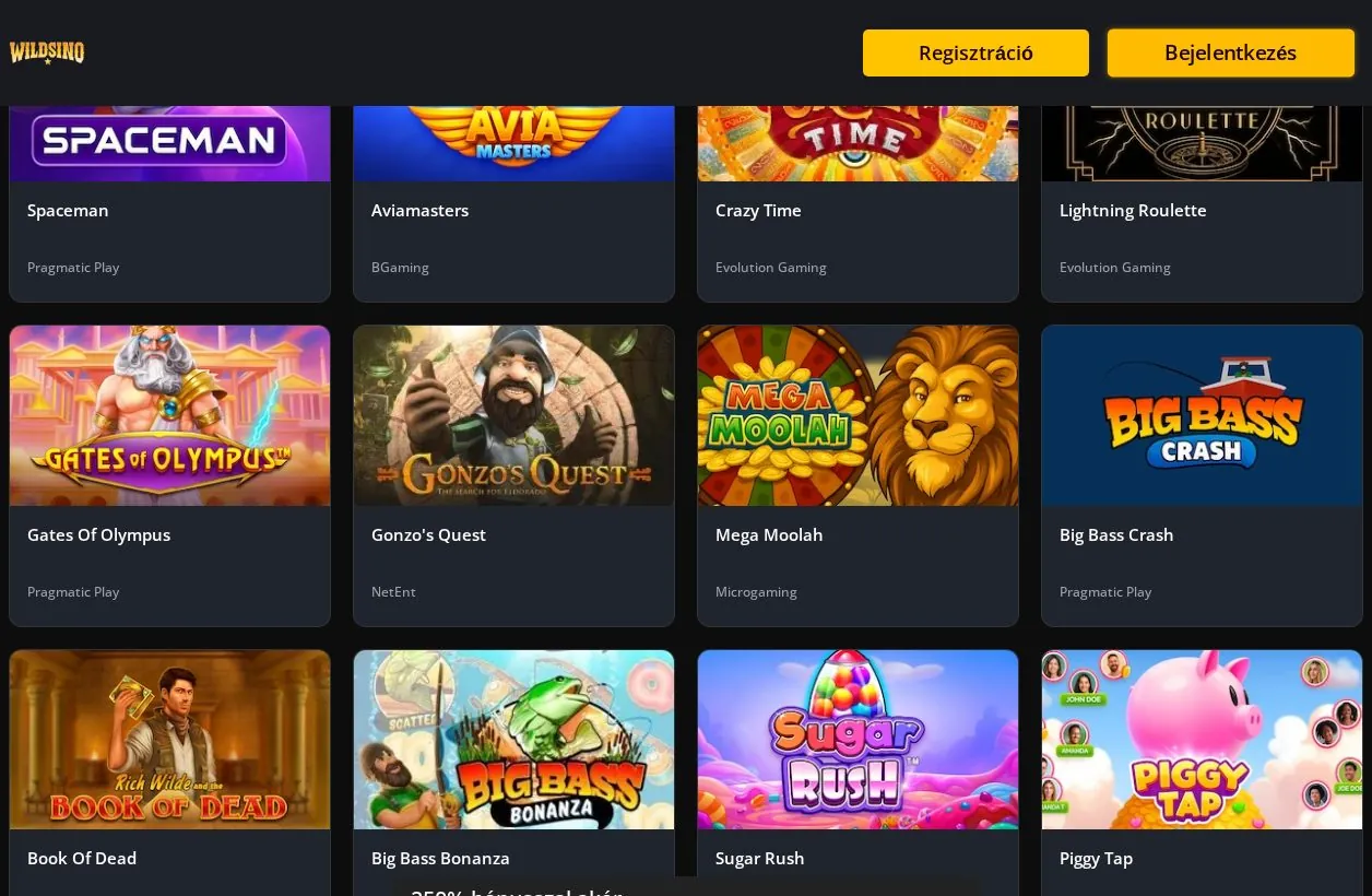 Wildsino: Spielelobby
